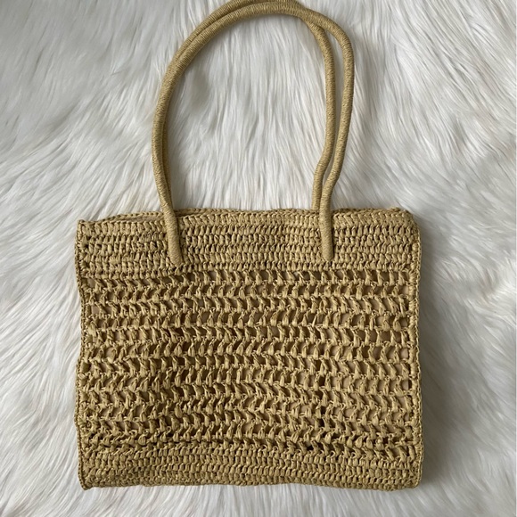 straw packable tote bag - Picture 2 of 5